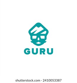 guru face mascot logo design
