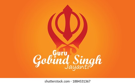Guru Gobind Singh jayanti banner, card Vector Illustration.