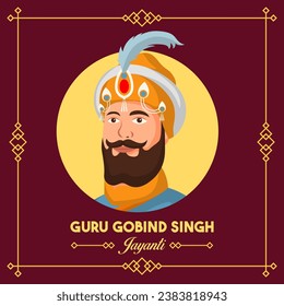 Guru Gobind Singh Jayanti Day. The Day of India Guru Gobind Singh Jayanti illustration vector background. Vector eps 10