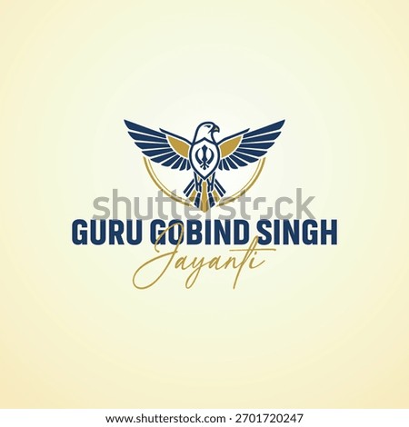 Guru Gobind Singh Jayanti Emblem with Eagle and Khanda Symbol