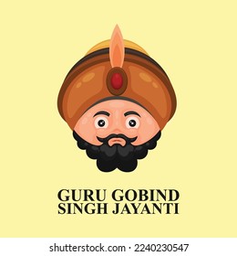 Guru Gobind Singh Jayanti. Vector illustration design.