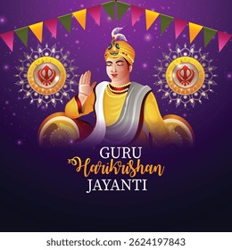 Guru harikrishan jayanti celebration design concept