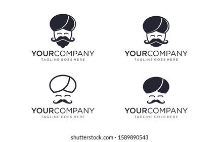 Guru head for logo design concept editable