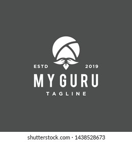 Guru head logo template design. Vector illustration