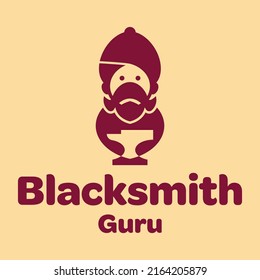 Guru hold blacksmith logo design vector graphic symbol icon illustration creative idea