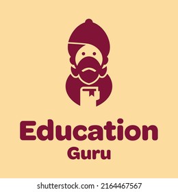 Guru Hold Book Logo Design Vektorgrafik Symbol Illustration kreative Idee