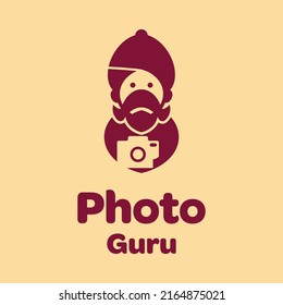 Guru sostiene el diseño del logotipo de la cámara vector símbolo gráfico icono idea creativa