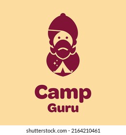 Guru hold camp logo design vector graphic symbol icon illustration creative idea