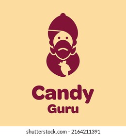 Guru hold candy logo design vector graphic symbol icon illustration creative idea