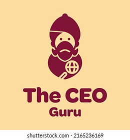 Guru hold CEO logo design vector graphic symbol icon illustration creative idea