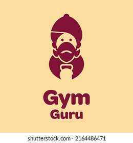Guru hold gym logo design vector graphic symbol icon illustration creative idea