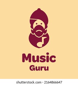 Guru hold music logo design vector graphic symbol icon illustration creative idea