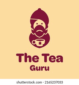 Guru sostiene el diseño del logotipo del té vector símbolo gráfico icono idea creativa