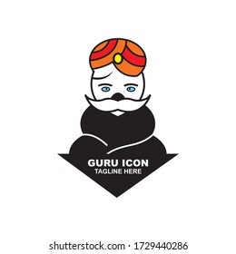 guru icon logo template design. Vector illustration.
