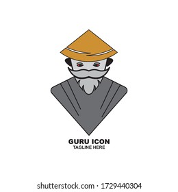 guru icon logo template design. Vector illustration.
