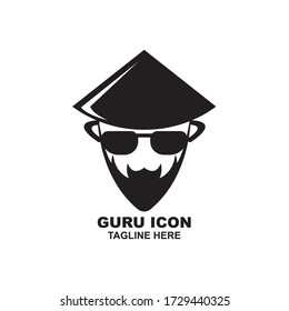 guru icon logo template design. Vector illustration.
