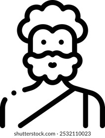 Guru-Symbol. Design mit dünnen linearen Stilen einzeln auf weißem Hintergrund
