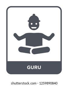 guru icon vector on white background, guru trendy filled icons from India and holi collection, guru simple element illustration