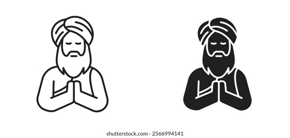 Guru icons in outline and fill. vector illustration for ui.