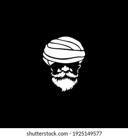 guru logo template design in outline style. Vector illustration.