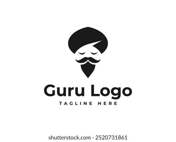Ilustración vectorial del logotipo del gurú. Plantilla del logotipo
