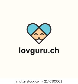 Guru With Love Logo Design Icon Vector Illustration