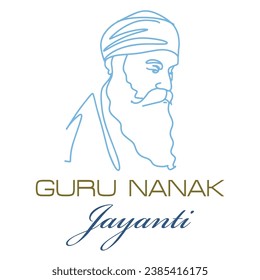 Guru Nanak Jayanti, Birthday Illustration Of Guru Nanak Dev For Happy Gurpurab Festival Of Sikh Celebration Background