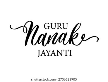 Gurú Nanak Jayanti Caligrafía Diseño de guiones.