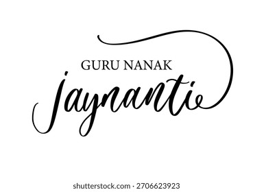Gurú Nanak Jayanti Caligrafía Diseño de guiones.