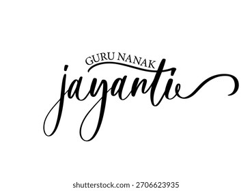 Guru Nanak Jayanti Calligraphy Script Design.