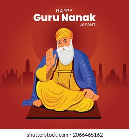 Guru Nanak Jayanti Vector creativo
