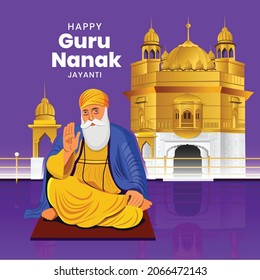 Guru Nanak Jayanti Vector creativo
