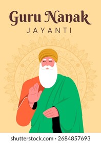 Guru Nanak Jayanti Flat Vector Illustration Design for Poster, Social Media or Banner