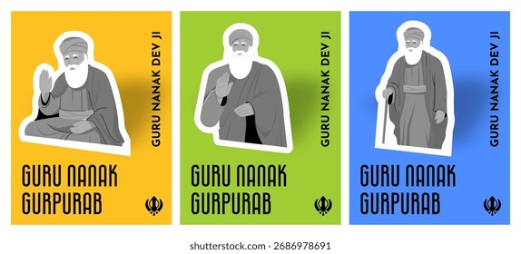 Guru Nanak Jayanti Flat Vector Illustration Design for Poster, Social Media or Banner