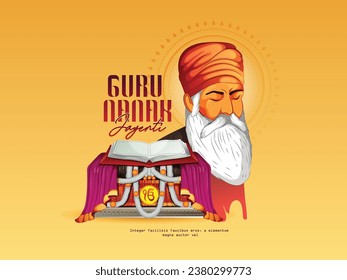 Guru nanak jayanti Gurpurab, also known as Guru Nanak's Prakash Utsav and Guru Nanak Jayanti,
Guru Nanak Jayanti festival of Sikh celebration background
