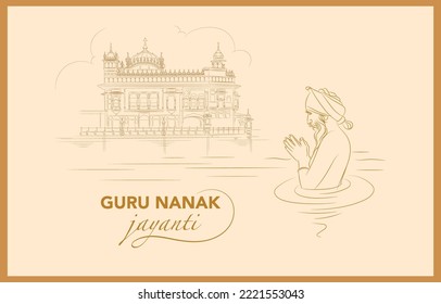 guru nanak jayanti line drawing