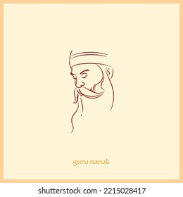 Guru Nanak Jayanti Vector Line Drawing Stock Vector (Royalty Free ...