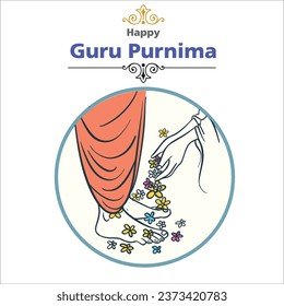 Guru poornima vector art illustration.