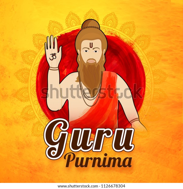 Guru Purnima Celebration Background Indian Saint Stock Vector (Royalty ...