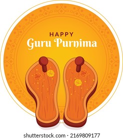 Guru Purnima concept Footwear or Paduka puja of Guru