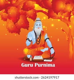 Guru purnima festival celebrate with vector illustration