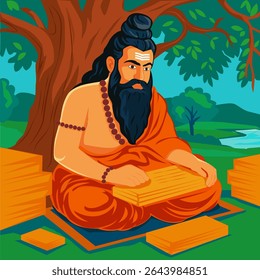 vetor de cartão de saudação guru purnima
