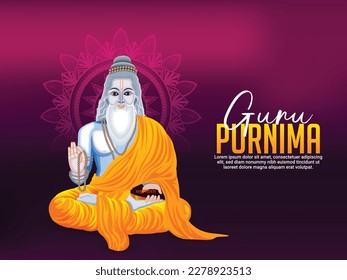 Guru purnima hindu festival celebration illustration