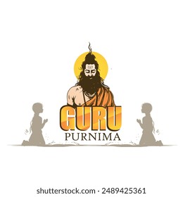 Guru Purnima is a Indian festival dedicated to spiritual and academic teachers, with hindi calligraphy poster,card,banner background.