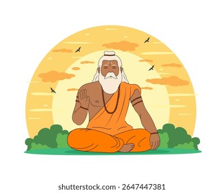  guru purnima indian hindu festival celebration vector illustration