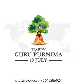 Guru Purnima (Poornima). Creative vector Illustration for the Day Of Honoring Celebration Guru Purnima.	