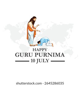 Guru Purnima (Poornima). Creative vector Illustration for the Day Of Honoring Celebration Guru Purnima.	