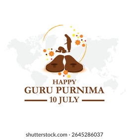 Guru Purnima (Poornima). Creative vector Illustration for the Day Of Honoring Celebration Guru Purnima.	