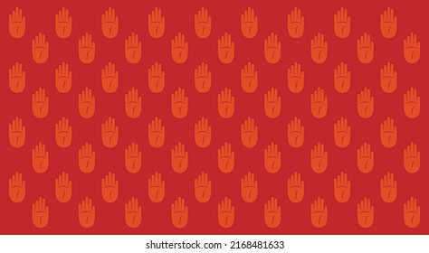 Guru Purnima Rot-orange Muster Design Horizontaler Hintergrund. Geometrisches Segen der Vorlage für die Vorlage. Hinduistische spirituelle Festivalbanner Vektor Illustration. Einzigartiges Concept-Poster-Wallpaper