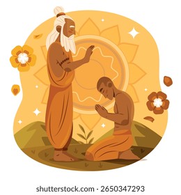 Guru Purnima Spiritual Teacher Illustration
